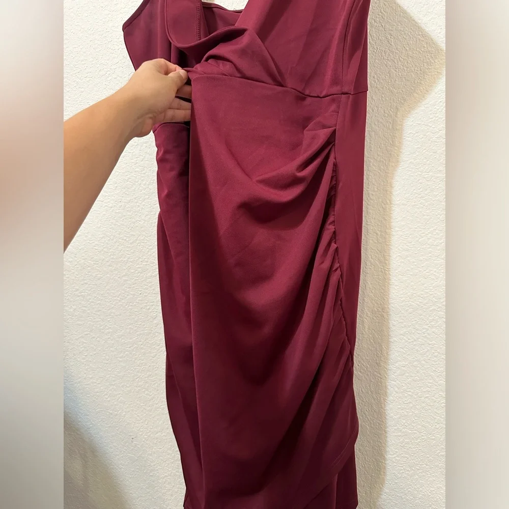 GRACE KARIN Ruched V-Neck Draped Bodycon Double Spaghetti Strap Dress EUC - Picture 8 of 11